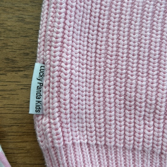 NWOT Lucky Panda Kids Chunky Knit Sweater and Checkered Flare Pants Set - Picture 5 of 5